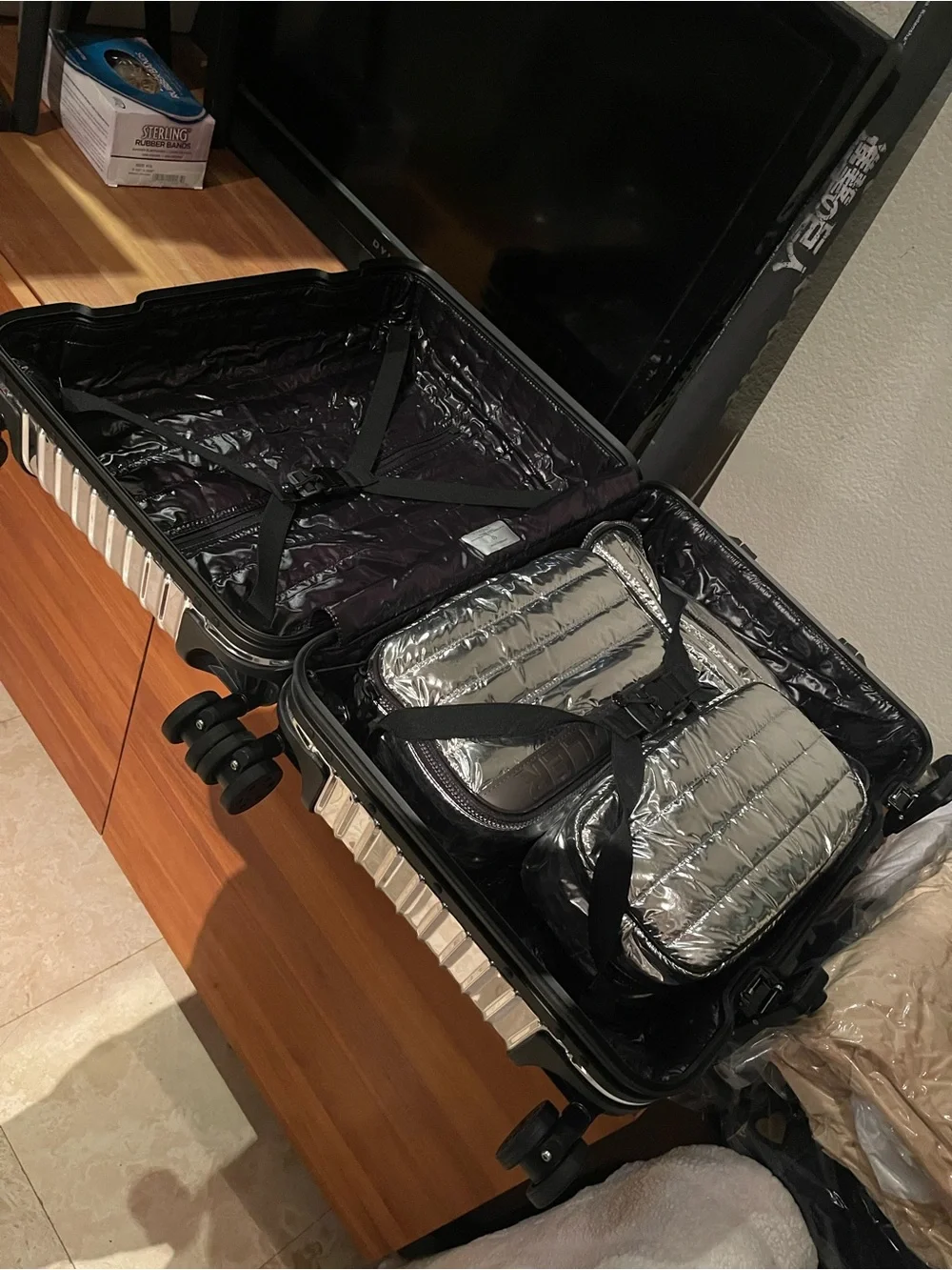 Rimowa x Moncler “Reflection” Silver Mirror Aluminum Cabin Suitcase